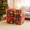 image:imageHOMZ Secure Latch Clear Plastic Storage Organizer Bins 15 Quart 4 PackRed Lid