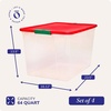 image:imageHOMZ Secure Latch Clear Plastic Storage Organizer Bins 15 Quart 4 PackRed Lid