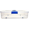 image:imageHOMZ Under Bed Clear Plastic Storage Bin wLid 60 Qt Blue Latch 2 PackBlue
