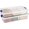 image:imageHOMZ Under Bed Clear Plastic Storage Bin wLid 60 Qt Blue Latch 2 PackBlue
