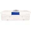 image:imageHOMZ Under Bed Clear Plastic Storage Bin wLid 60 Qt Blue Latch 2 PackBlue