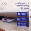 image:imageHOMZ Under Bed Clear Plastic Storage Bin wLid 60 Qt Blue Latch 2 PackBlue