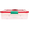 image:imageHOMZ Under Bed Clear Plastic Storage Bin wLid 60 Qt Blue Latch 2 PackClear
