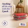 image:imageHOMZ Under Bed Clear Plastic Storage Bin wLid 60 Qt Blue Latch 2 PackClear