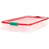 image:imageHOMZ Under Bed Clear Plastic Storage Bin wLid 60 Qt Blue Latch 2 PackClear
