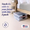 image:imageHOMZ Under Bed Clear Plastic Storage Bin wLid 60 Qt Blue Latch 2 PackGray