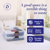 image:imageHOMZ Under Bed Clear Plastic Storage Bin wLid 60 Qt Blue Latch 2 PackGray