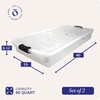 image:imageHOMZ Under Bed Clear Plastic Storage Bin wLid 60 Qt Blue Latch 2 PackGrey