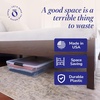 image:imageHOMZ Under Bed Clear Plastic Storage Bin wLid 60 Qt Blue Latch 2 PackGrey