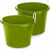 image:imageHOMZ Utility Tub Storage Bucket with Rope Handles 17 Gal Black 2 PackBold Lime Green