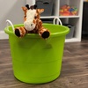 image:imageHOMZ Utility Tub Storage Bucket with Rope Handles 17 Gal Black 2 PackBold Lime Green