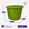 image:imageHOMZ Utility Tub Storage Bucket with Rope Handles 17 Gal Black 2 PackBold Lime Green