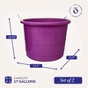 image:imageHOMZ Utility Tub Storage Bucket with Rope Handles 17 Gal Black 2 PackPurple