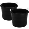 image:imageHOMZ Utility Tub Storage Bucket with Rope Handles 18 Gal Black 2 PackBlack
