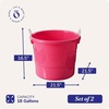image:imageHOMZ Utility Tub Storage Bucket with Rope Handles 18 Gal Blue 2 PackPink