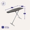 image:imageHomz TLeg Clothes Ironing Board Portable Compact Foldable Standard Size Adjustable Height with Foam Pad amp Cotton Cover Charcoal GrayGray