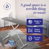 image:imageHomz TLeg Clothes Ironing Board Portable Compact Foldable Standard Size Adjustable Height with Foam Pad amp Cotton Cover Charcoal GrayGray