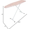 image:imageHomz TLeg Clothes Ironing Board Portable Compact Foldable Standard Size Adjustable Height with Foam Pad amp Cotton Cover Charcoal GrayPink Peony