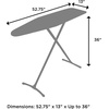 image:imageHomz TLeg Clothes Ironing Board Portable Compact Foldable Standard Size Adjustable Height with Foam Pad amp Cotton Cover Charcoal GrayPink Peony