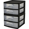 image:imageHOMZ 2 Drawer Storage Cart Wide Plastic Container Black Frame 2PackBlack frame with clear drawers