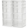 image:imageHOMZ 2Pack Drawer Tower 5Tier Clear Plastic Storage Organizer Unit Black Frame  MultiPurpose Container Drawers for Bedroom Bathroom and Office OrganizationWhite