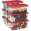 image:imageHOMZ Clear Plastic Storage Bin with Secure Latching Red Lid 64 Qt 2 Pack64 Quart  1625 x 7 x 625