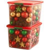 image:imageHOMZ Clear Plastic Storage Bin with Secure Latching Red Lid 64 Qt 2 Pack64 Quart  235 x 16125 x 135