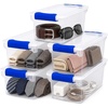 image:imageHOMZ Clear Plastic Storage Bins wLatching Lid 75 Qt Gray Latch 5 PackBlue