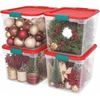 image:imageHOMZ Clear Plastic Storage Bins wLatching Lid 75 Qt Gray Latch 5 PackRed