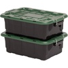 image:imageHOMZ Clear Plastic Storage Bins with Lid 30 Gallon Black 2 PackBlack  Green