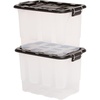 image:imageHOMZ Clear Plastic Storage Bins with Lid 30 Gallon Black 2 PackClear  Black