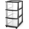 image:imageHOMZ Drawer Tower 3Tier Storage Cart with Removable Wheels Purple FrameBlack