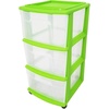 image:imageHOMZ Drawer Tower 3Tier Storage Cart with Removable Wheels Purple FrameBold Lime