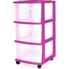 image:imageHOMZ Drawer Tower 3Tier Storage Cart with Removable Wheels Purple FramePurple