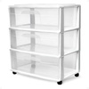 image:imageHOMZ Drawer Tower 3Tier Storage Cart with Removable Wheels White FrameWhite Frame