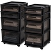 image:imageHOMZ Drawer Tower 4Tier Storage Cart with Removable Wheels Black FrameBlack