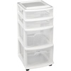 image:imageHOMZ Drawer Tower 4Tier Storage Cart with Removable Wheels Black FrameWhite
