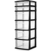 image:imageHOMZ Drawer Tower 6Tier Storage for Home Organization Black Frame1