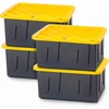 image:imageHOMZ Durabilt Plastic Storage Bins with Lids 27 Gal BlackYellow 2 PackBlack