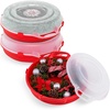 image:imageHOMZ Holiday Storage 24 Clear Plastic Wreath Container Red 3 PackRed