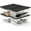 image:imageHOMZ Secure Latch Clear Plastic Storage Organizer Bins 15 Quart 4 PackClear