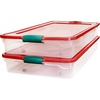 image:imageHOMZ Under Bed Clear Plastic Storage Bin wLid 60 Qt Blue Latch 2 PackClear