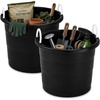 image:imageHOMZ Utility Tub Storage Bucket with Rope Handles 17 Gal Black 2 PackBlack