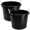 image:imageHOMZ Utility Tub Storage Bucket with Rope Handles 18 Gal Blue 2 PackBlack