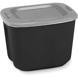image:imageHOMZ 4Pack Durable Molded Bin Plastic Storage Containers wLids 18 Gallon Blue  Stackable Organizer Totes and Boxes for Bedroom Kitchen and Garage OrganizationBlack