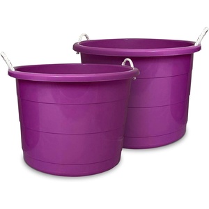 image:imageHOMZ Utility Tub Storage Bucket with Rope Handles 17 Gal Black 2 PackPurple