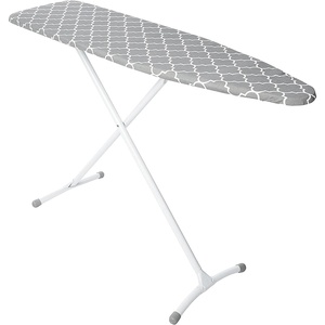 image:imageHomz TLeg Clothes Ironing Board Portable Compact Foldable Standard Size Adjustable Height with Foam Pad amp Cotton Cover Charcoal GrayGray Lattice
