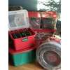 image:imageHOMZ Holiday Light Organizer  Plastic Storage Container with Green Cord Wraps  Red Container with Clear Hinged Lid  Snap Lock Closure  Set of 2 with 8 Cord Wraps2 Pack