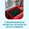 image:imageHOMZ Holiday Light Organizer  Plastic Storage Container with Green Cord Wraps  Red Container with Clear Hinged Lid  Snap Lock Closure  Set of 2 with 8 Cord Wraps2 Pack